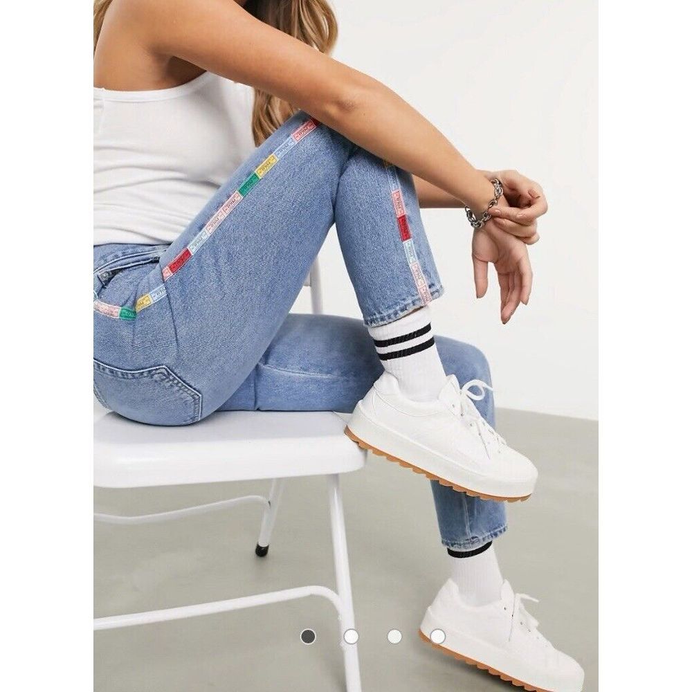 POLO RALPH LAUREN‎ Women's Blue Multi Logo Tape Avery Boyfriend Jeans Size 27